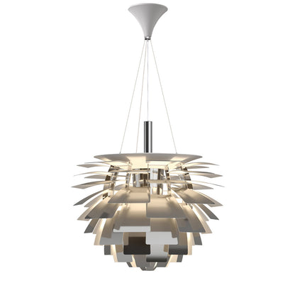 Layered Metal Fixture 19 in Wide Warm White E27 Socket Adjustable Height Kitchen Island Dining Room Cord Suspended Overhead Lighting Texture