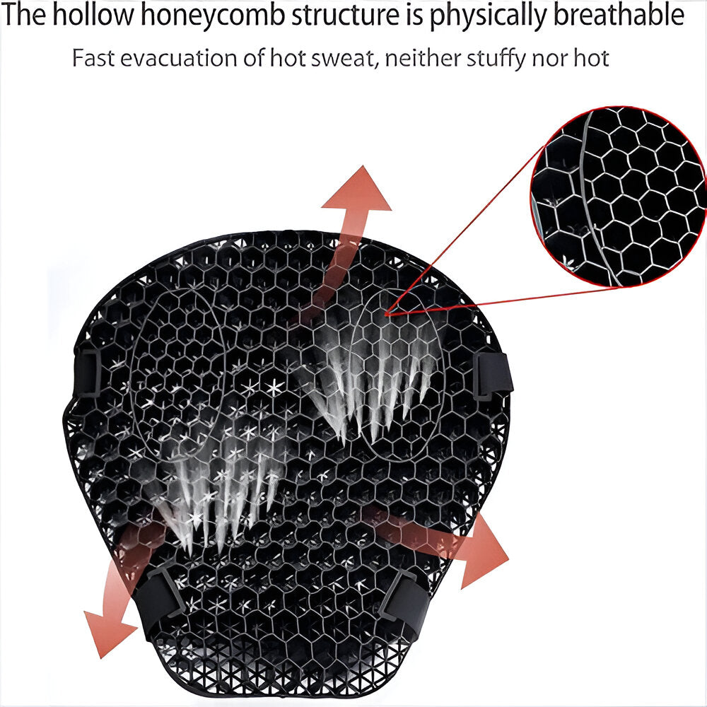 Ergonomic Gel Cushion Pad for Motorcycle Seats with Shock-Absorbing Honeycomb Design for Touring Cruiser Sport Bikes Road Trips Riders