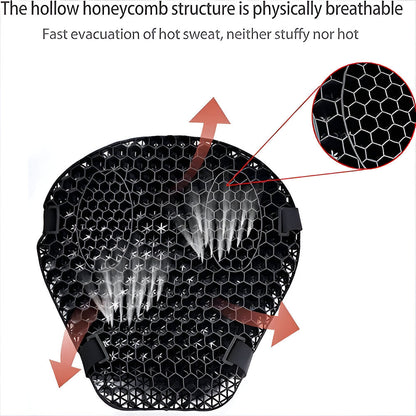 Ergonomic Gel Cushion Pad for Motorcycle Seats with Shock-Absorbing Honeycomb Design for Touring Cruiser Sport Bikes Road Trips Riders
