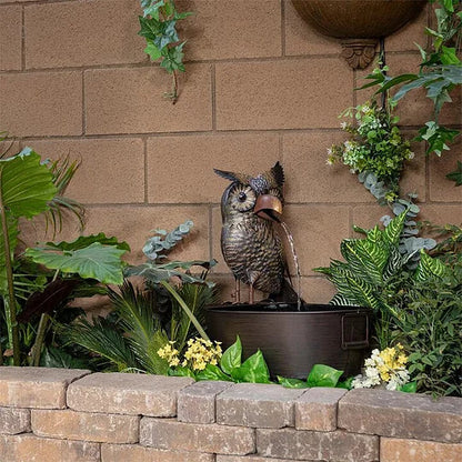 Polyresin Animal Fountain with Electric Pump for Patio, Deck & Backyard | Natural Stone Look Water Feature