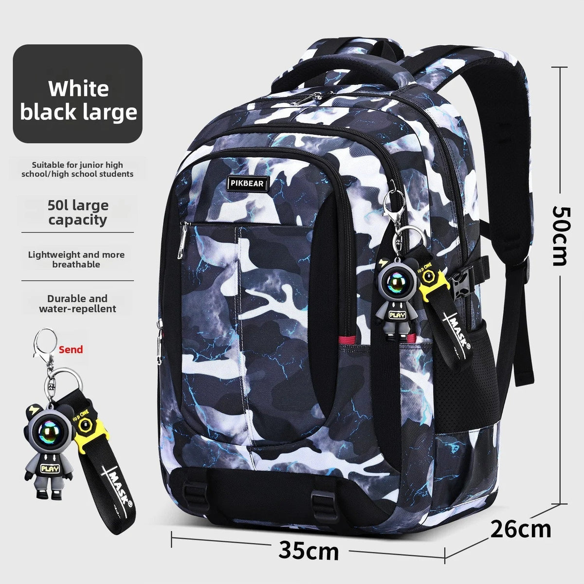 Multi-Compartment Student Backpack with Padded Laptop Sleeve & Adjustable Straps for School, College & Everyday Use