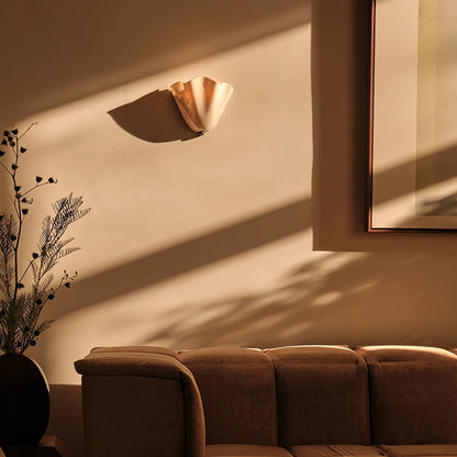 Curved Petal Glass Wall Sconce with Metal Accent for Bedroom, Hallway & Living Room – G9 LED Hardwired Modern Ambient Light Fixture