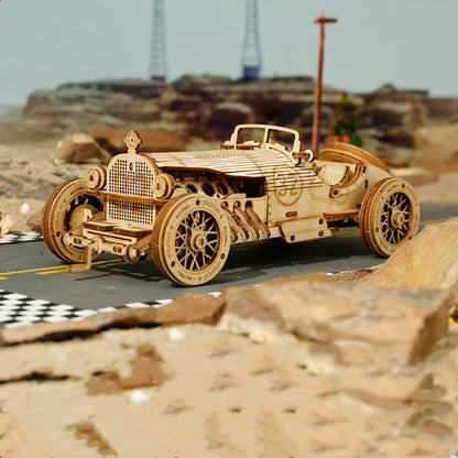 3D Timber Assembly Kit Interlocking Brain Teaser for Adults Desktop Display Model Collectible Hobbyist Project Vehicle Locomotive Automobile