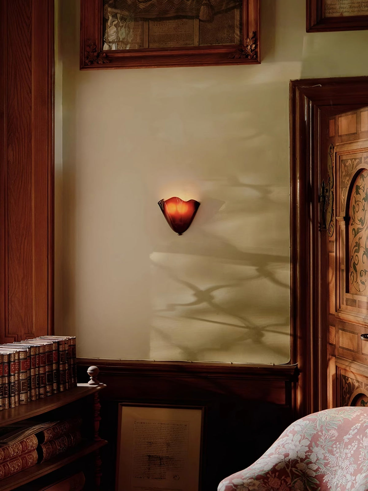 Curved Petal Glass Wall Sconce with Metal Accent for Bedroom, Hallway & Living Room – G9 LED Hardwired Modern Ambient Light Fixture