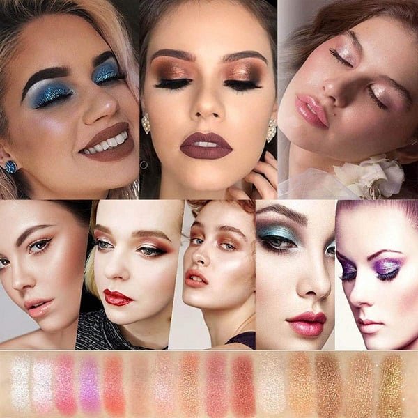 10-Color Glitter Eyeshadow Palette Shimmer Mineral Makeup for Parties Weddings Everyday Looks Highly Pigmented Long-Lasting Eye Shadow