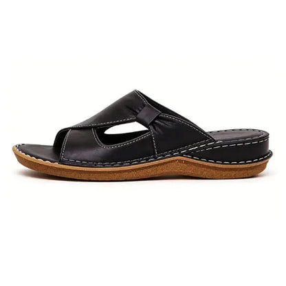 Women's Arch Support Sandals Genuine Leather Cushioned Footbed Slip-Resistant Summer Footwear for Walking Casual Everyday Wear