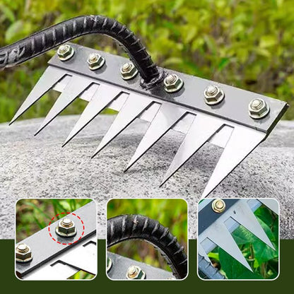 Interchangeable Garden Cultivator Head for Soil Prep & Weeding | Carbon Steel Attachment for Wood Handle, 4 Tine Configurations