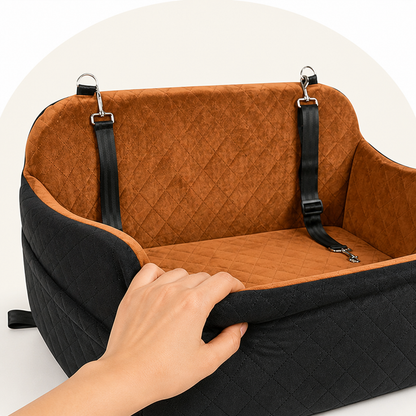 Ortekor Memory Foam & Non-Slip Dog Car Seat (Adjustable Leashes)