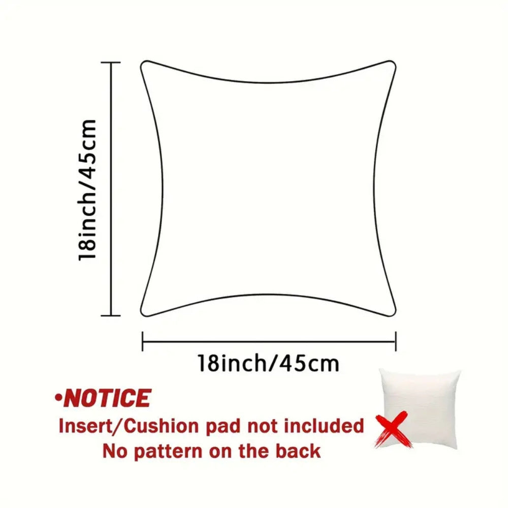 Holiday Throw Pillow Covers Set | Festive Velvet Decorative Cases with Santa, Reindeer & Tree Designs | 18x18 Inch Soft Zippered Cushion