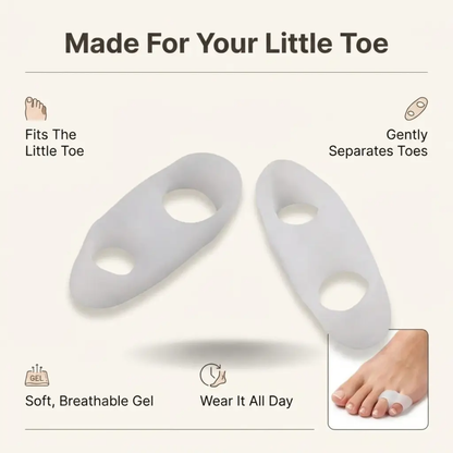 Orthopedic Toe Separators for Bunion Relief, Hammertoe & Crooked Toe Alignment – Soft Gel Spacers for Pinky Toe Pain | Comfortable Foot Supp