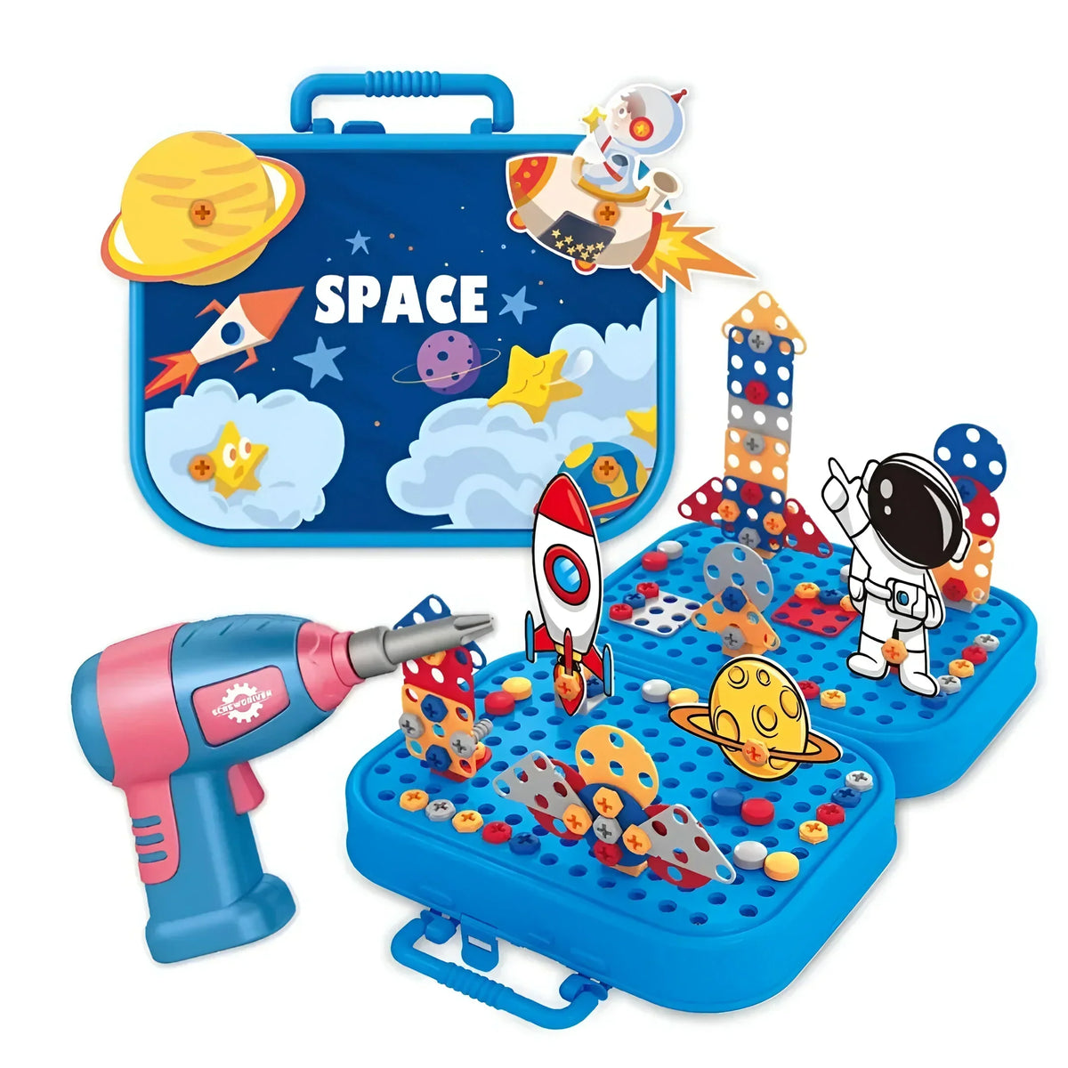 Kids Builder Playset Wooden Toy Workbench Hammer Screwdriver Wrench Pretend Construction Kit for Toddlers Preschool Learning Activity Montes