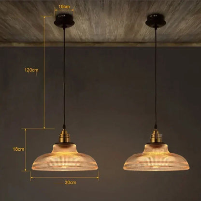 Glass Pendant Light Fixture with Metal Frame – Modern Hanging Lamp for Dining Room, Living Room & Bedroom