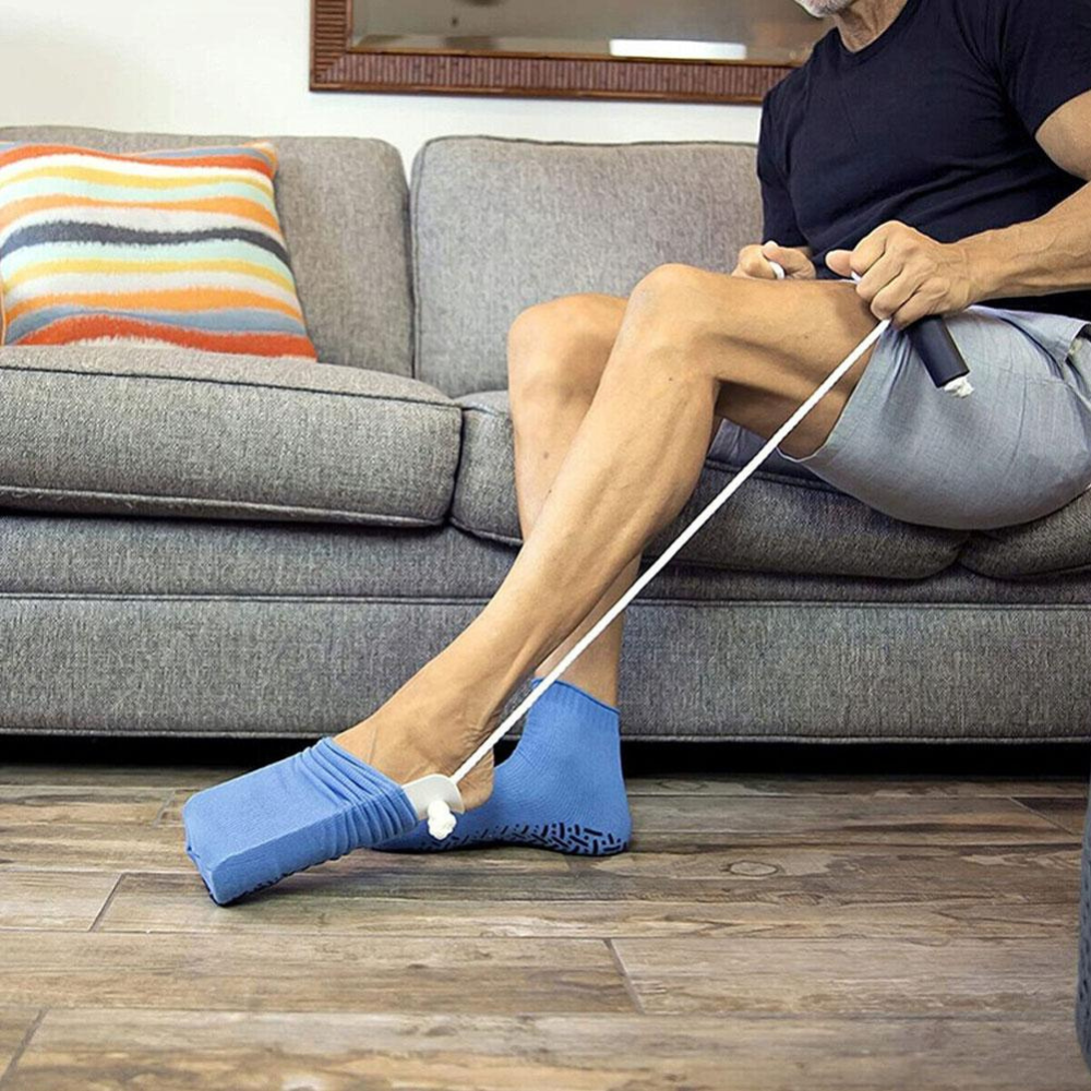 Sock Helper Tool for Seniors & Limited Mobility – Easy Dressing Aid with Long Handle, No Bending or Reaching, Compression Stocking Donner