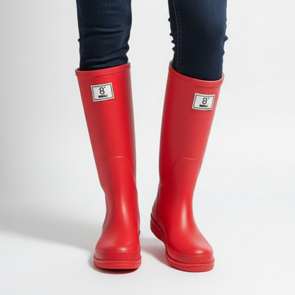 Women's Waterproof Rain Boots Mid-Calf – Slip-On PVC Wellington Boots for Wet Weather, Mud & Garden