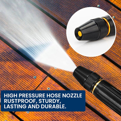Rotating Metal Garden Hose Nozzle with Adjustable Spray Patterns for Lawn Watering & Car Washing
