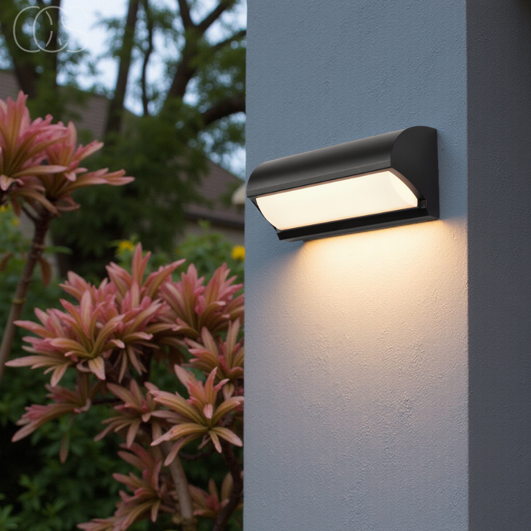 Outdoor LED Wall Light 20W Waterproof Fixture Black 9.8 Inch for Patio Entryway Garden Path Stairway IP65 Rated 960 Lumens Warm Glow