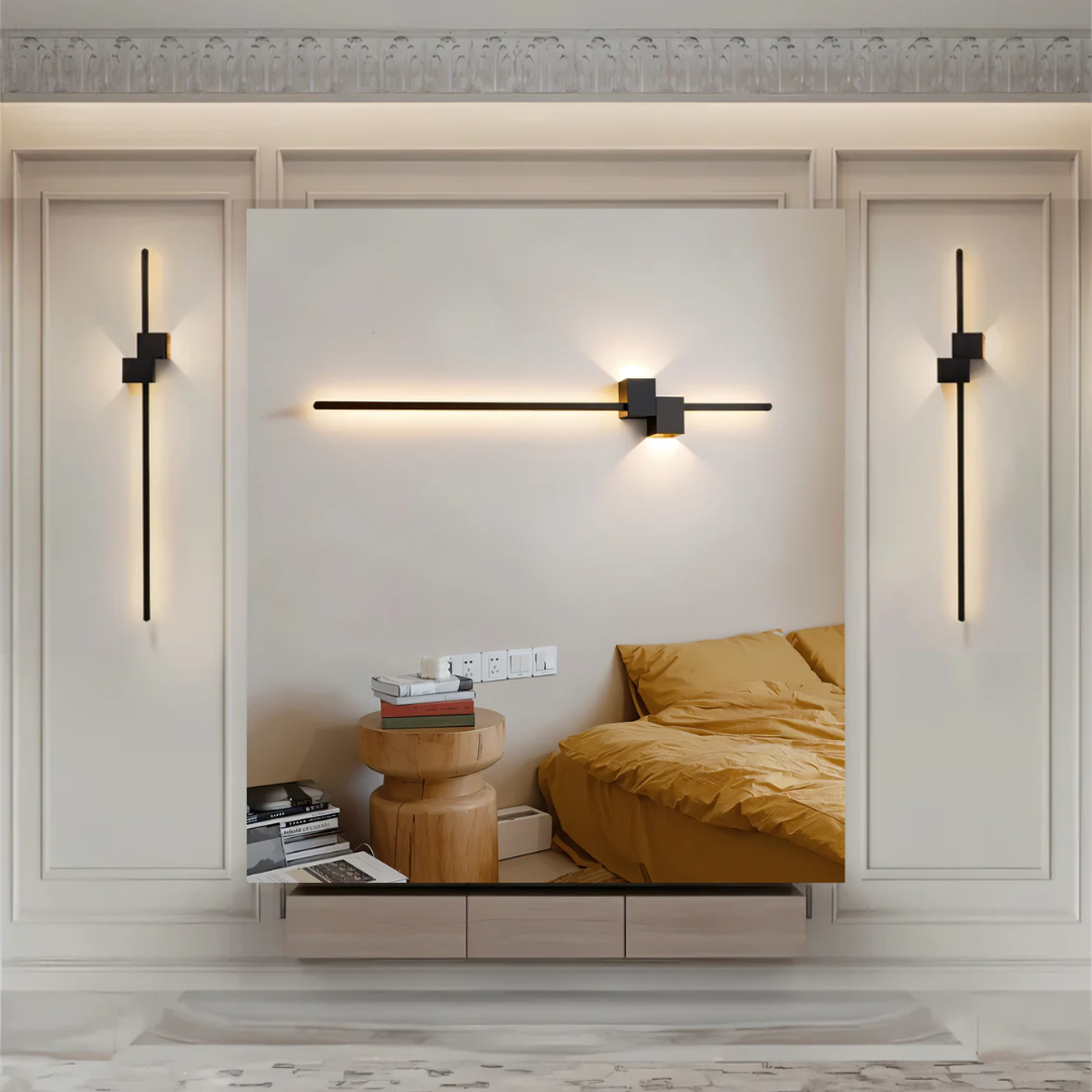 Linear LED Sconce 24 Inch Aluminum Up Down Light for Bedroom Hallway Living Room Modern Indoor Fixture Black White Gold 3000K