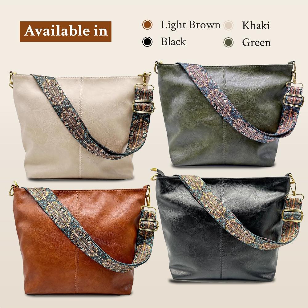Genuine Leather Crossbody Purse with Adjustable Strap – Vintage Flap Bag for Women | Everyday Shoulder Handbag with Magnetic Closure
