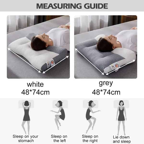 Ergonomic Contour Sleep Pillow with Ear Recess for Side & Back Sleepers – Cervical Alignment Support, Breathable Polyester-Soy Fill