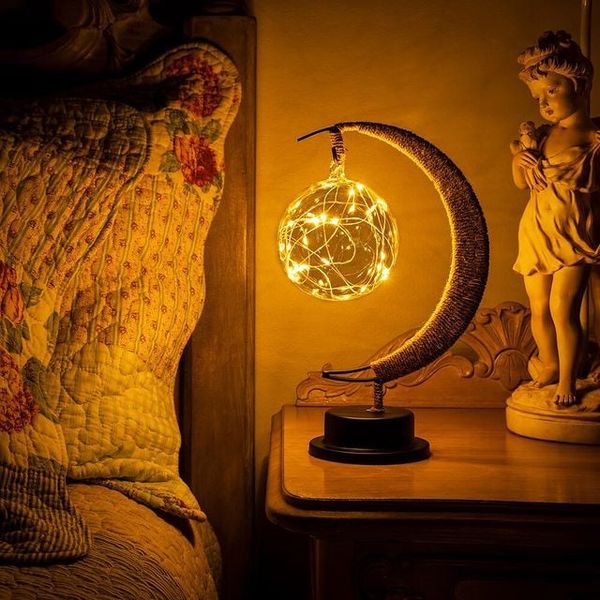LED Moon Lamp Battery Operated 11 Inch Decorative Night Light for Bedrooms Desks Nightstands Portable Cordless Lunar Glow Accent Lighting