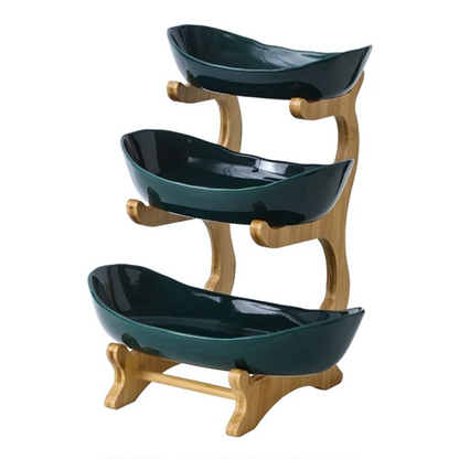 Three-Level Fruit Display Stand for Kitchen Storage Solutions