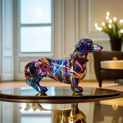 ColorHound – Vibrant Dachshund Sculpture Modern Artistic Decor