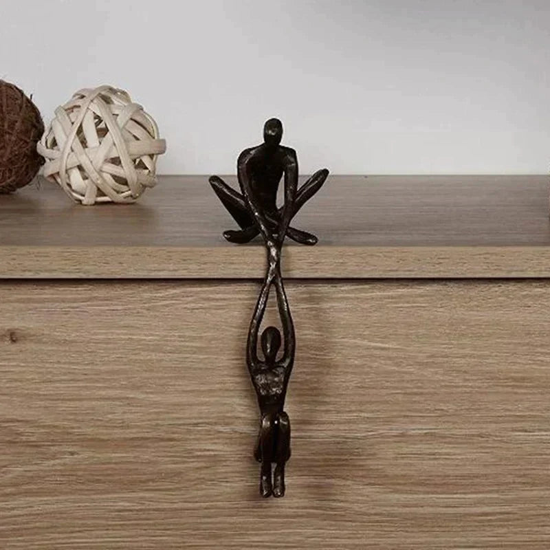 Resin Couple Sculpture 8 inch Tabletop Art Piece for Living Room Bedroom Office Shelf Display Anniversary Housewarming Minimalist Home Accen