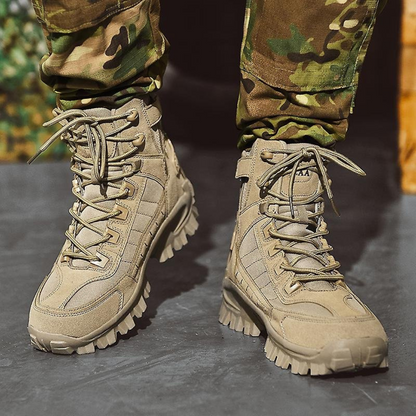 Men's Insulated Winter Tactical Boots with Non-Slip Sole for Hiking & Work – High Ankle Lace-Up Outdoor Combat Boots for Cold Weather