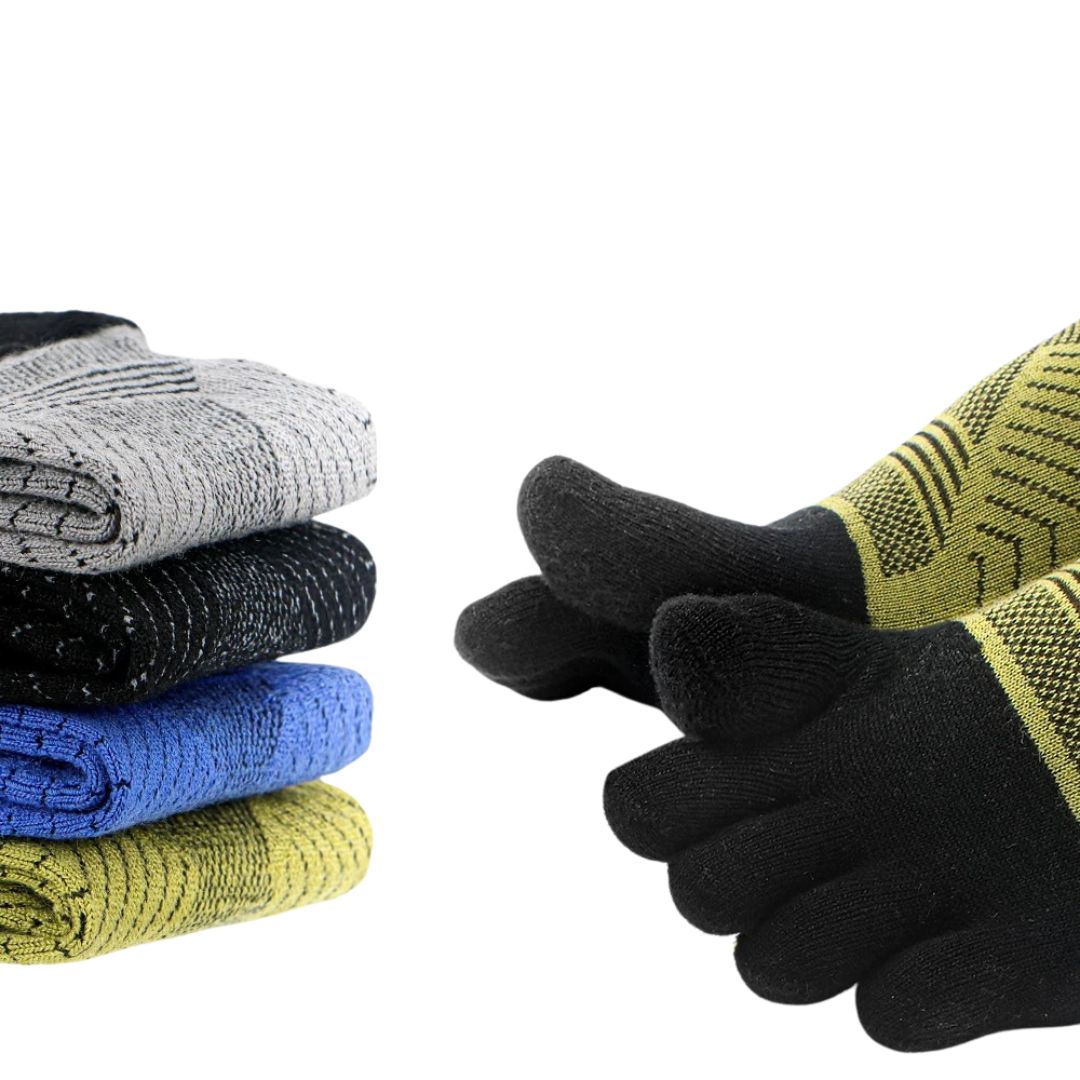 Men's Merino Wool Toe Socks for Winter Sports – Insulated 5-Toe Design for Skiing, Snowboarding & Cold Weather Hiking