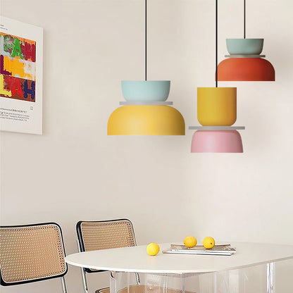 Dual-Layer Overhead Fixture 11.4 in Aluminum Acrylic Nordic Style Kitchen Dining Living Bedroom Suspended Drop Light for Small Spaces Contem