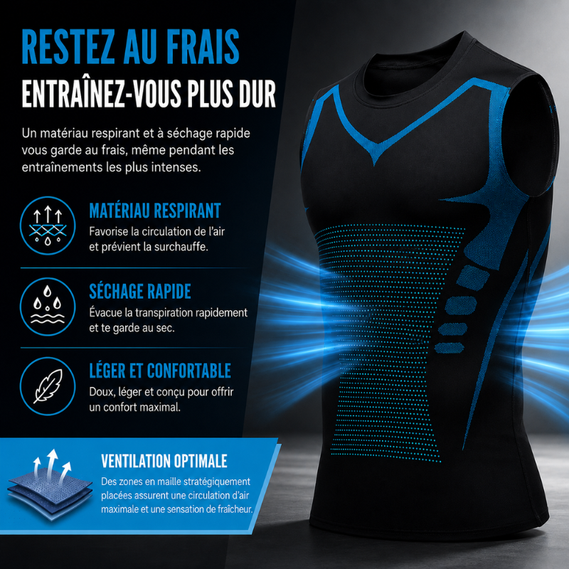 Compression Tank Top with Posture Support for Men & Women – Breathable Body Shaping Undershirt