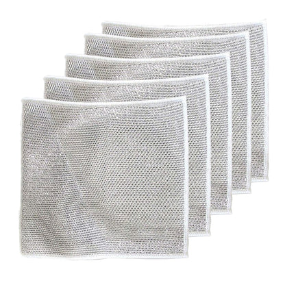 Stainless Steel Scouring Pads for Cast Iron Skillets Griddles Ovens Cookware 8×8 Inch Reusable Non-Scratch Wire Mesh Scrubber for Home Resta