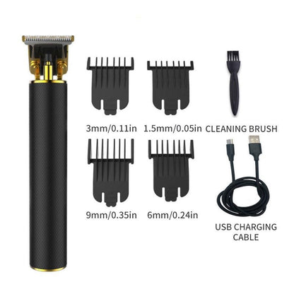 Cordless Precision Hair Clipper with T-Blade for Fade Cuts, Edge-Ups, Beard Shaping & Full Body Detailing – USB Rechargeable, 6-Hour