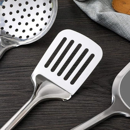 Kitchen Utensil Set Stainless Steel 5-Piece Kit Spatula Ladle Skimmer Tools Heat Resistant Professional Chef Cookware for Home Restaurant