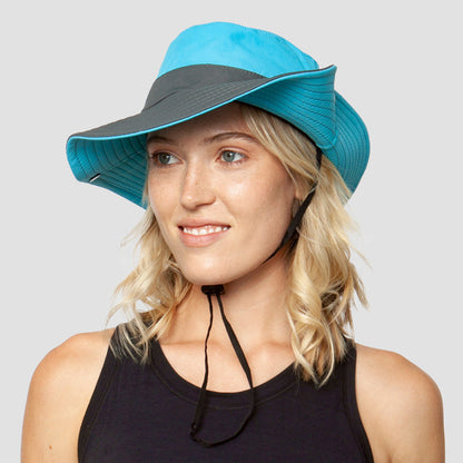 Foldable Wide Brim Sun Hat with UPF 50+ Protection & Ponytail Opening for Women