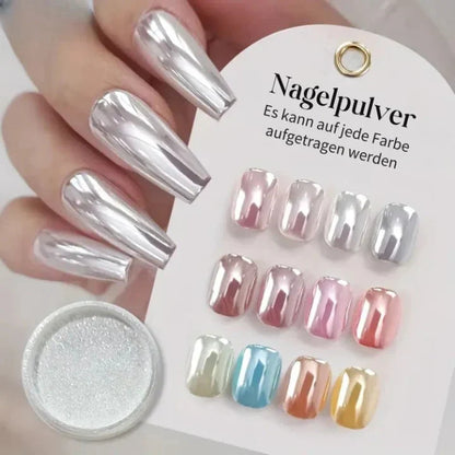 Mirror Chrome Nail Powder for High-Gloss Metallic Manicure Finish – Works on Gel, Acrylic & Natural Nails – Easy DIY Application for Salon-Q