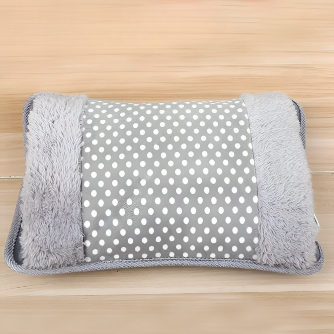 Electric Heating Pad with Hand Warmer Pocket – Rechargeable Hot Water Bottle Alternative for Belly, Back & Hands – Soft Plush Fabric
