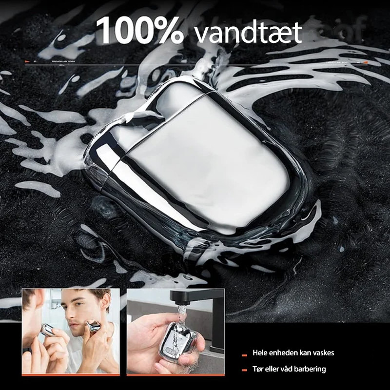Rechargeable Waterproof Electric Shaver for Men – Travel-Size USB Charging Portable Grooming Tool for Wet & Dry Shave, Aluminum Body