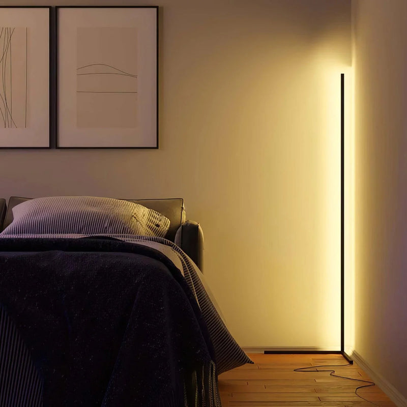 Modern RGB LED Floor Lamp with Remote | Adjustable Warm White & Color Changing Standing Light for Living Room Corner & Home Ambiance | 24W