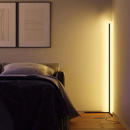 Modern RGB LED Floor Lamp with Remote | Adjustable Warm White & Color Changing Standing Light for Living Room Corner & Home Ambiance | 24W