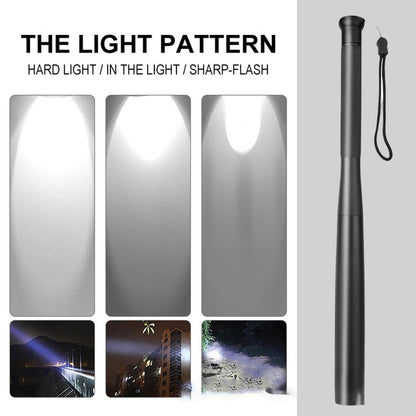 LED Flashlight Bat Shaped, Aluminum Alloy Torch Light with 3 Lighting Modes for Self Defense and Emergency