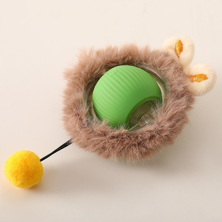 Automated Motion Ball Dog Toy with Tail | Unpredictable Movement Pet Chaser for Indoor Outdoor Play | Durable Interactive Exercise Toy for