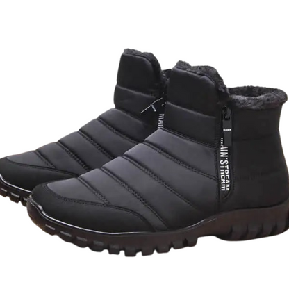 Men's Waterproof Winter Boots with Side Zipper – Insulated Snow Boots for Cold Weather
