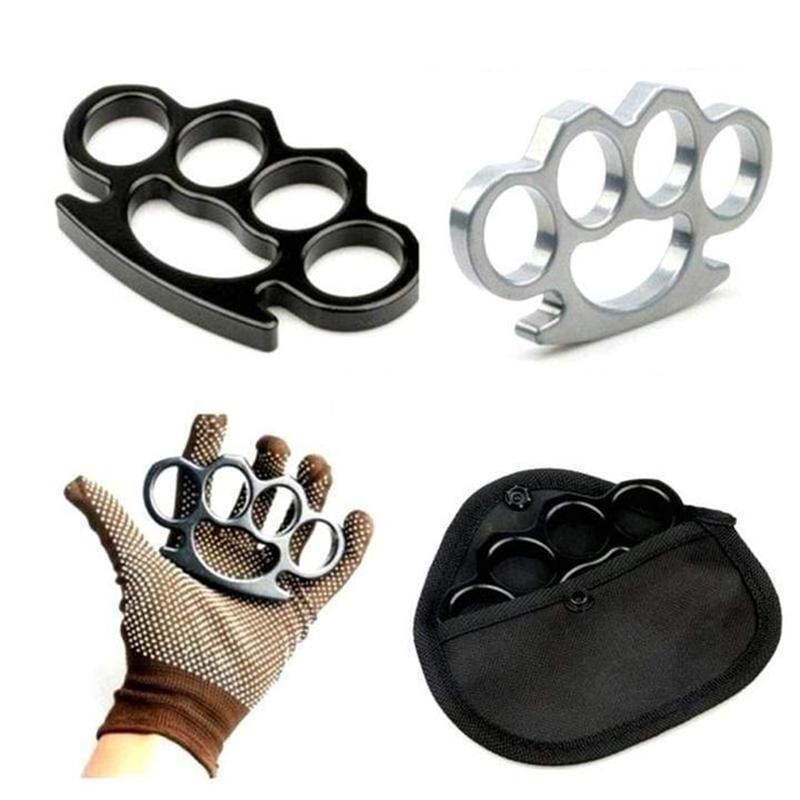 Compact Metal Self-Defense Knuckle Ring for Personal Safety and Emergency Glass Breaking
