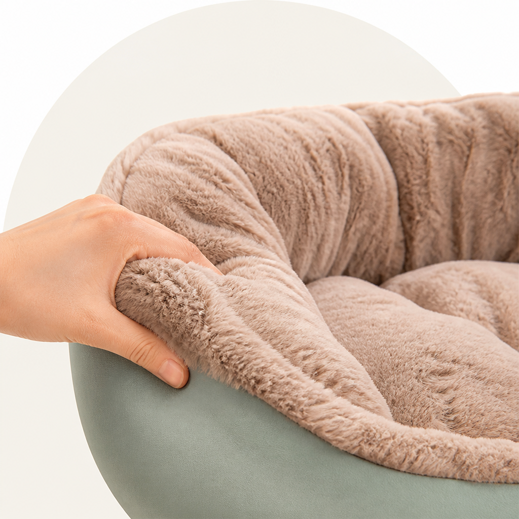 Ortekor Washable & Non-Slip Round Bolster Dog Bed