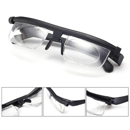 Adjustable Focus Reading Glasses Dial Vision for Men & Women | Variable Strength Eyewear for Close Up Work & Distance | Universal Fit