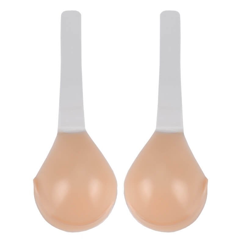 Adhesive Silicone Push-Up Cups with Clear Adjustable Straps for Backless, Strapless & Low-Cut Outfits, Wireless Stick-On Support for Women,