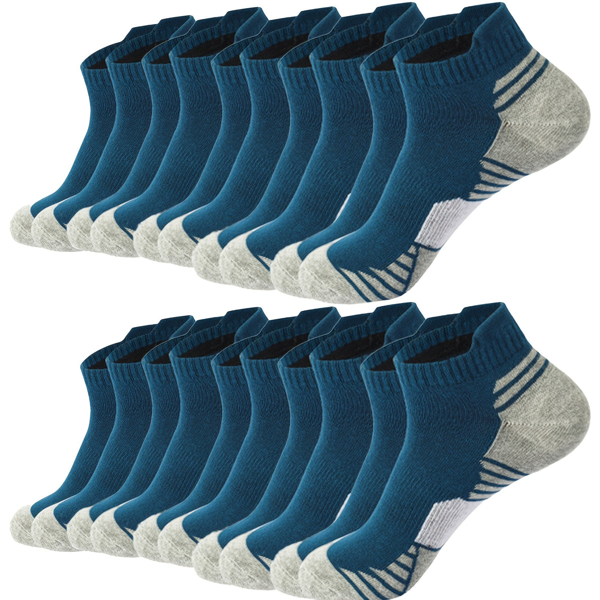 Cotton Blend Crew Socks for Men - Moisture-Wicking Pack for Work, Sports & Casual Wear - Multi-Pack Options in White, Black, Blue & Gray