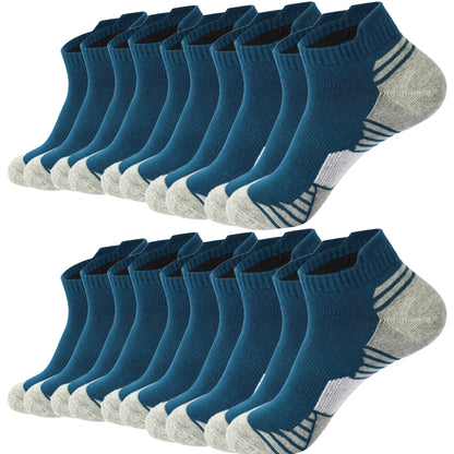Cotton Blend Crew Socks for Men - Moisture-Wicking Pack for Work, Sports & Casual Wear - Multi-Pack Options in White, Black, Blue & Gray
