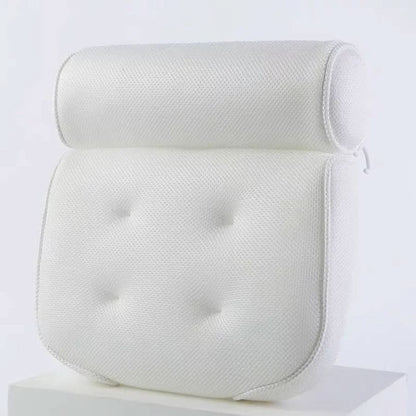 Tub Headrest Cushion with Contoured Neck Support – Breathable Air Mesh Design for Relaxing Soaks in Standard Bathtubs – White